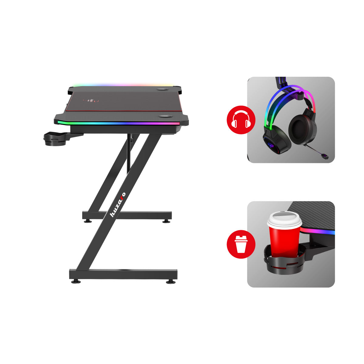 Kopfhörer- und Getränkehalter