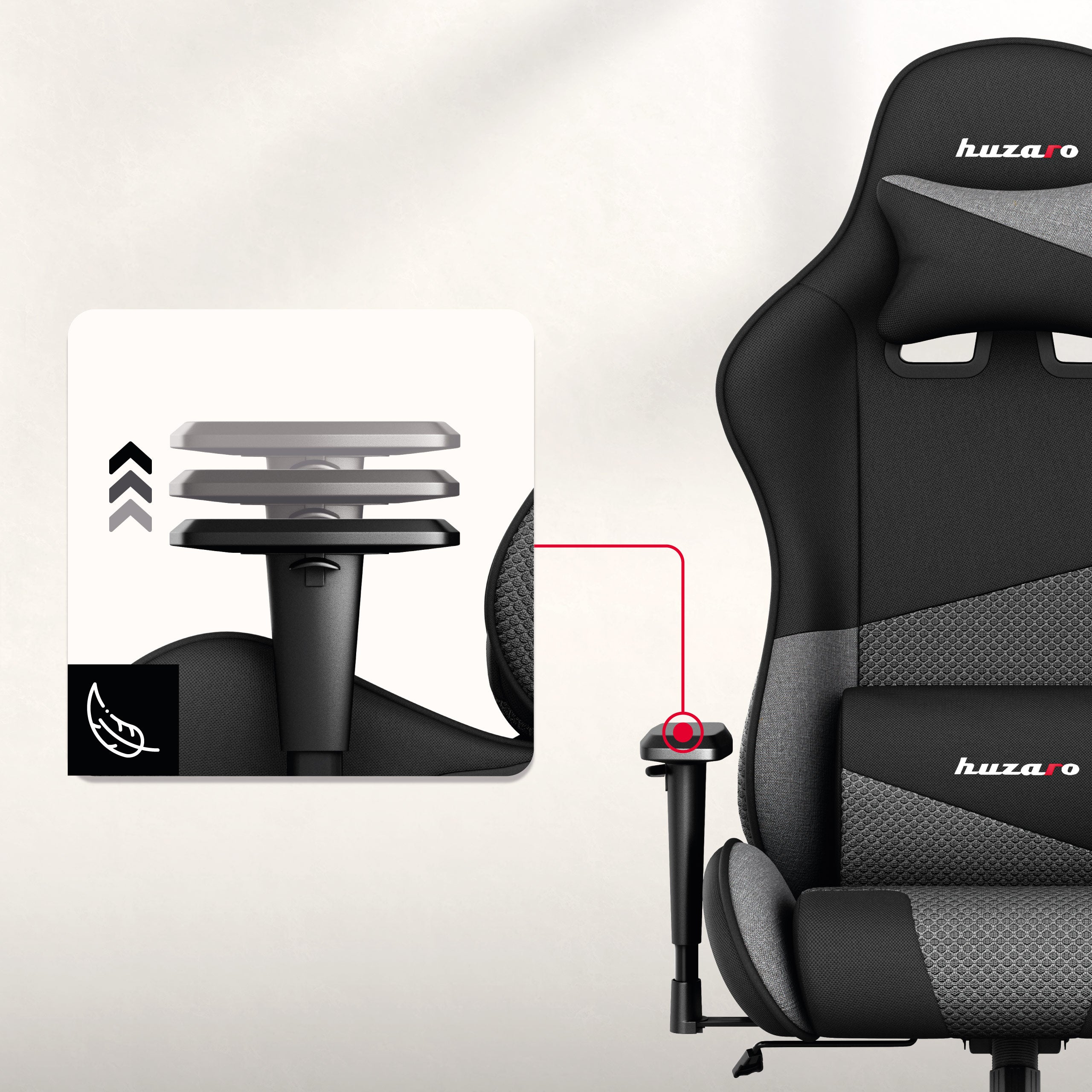 Anti-Rutsch-Armlehnen mit Höhenverstellung