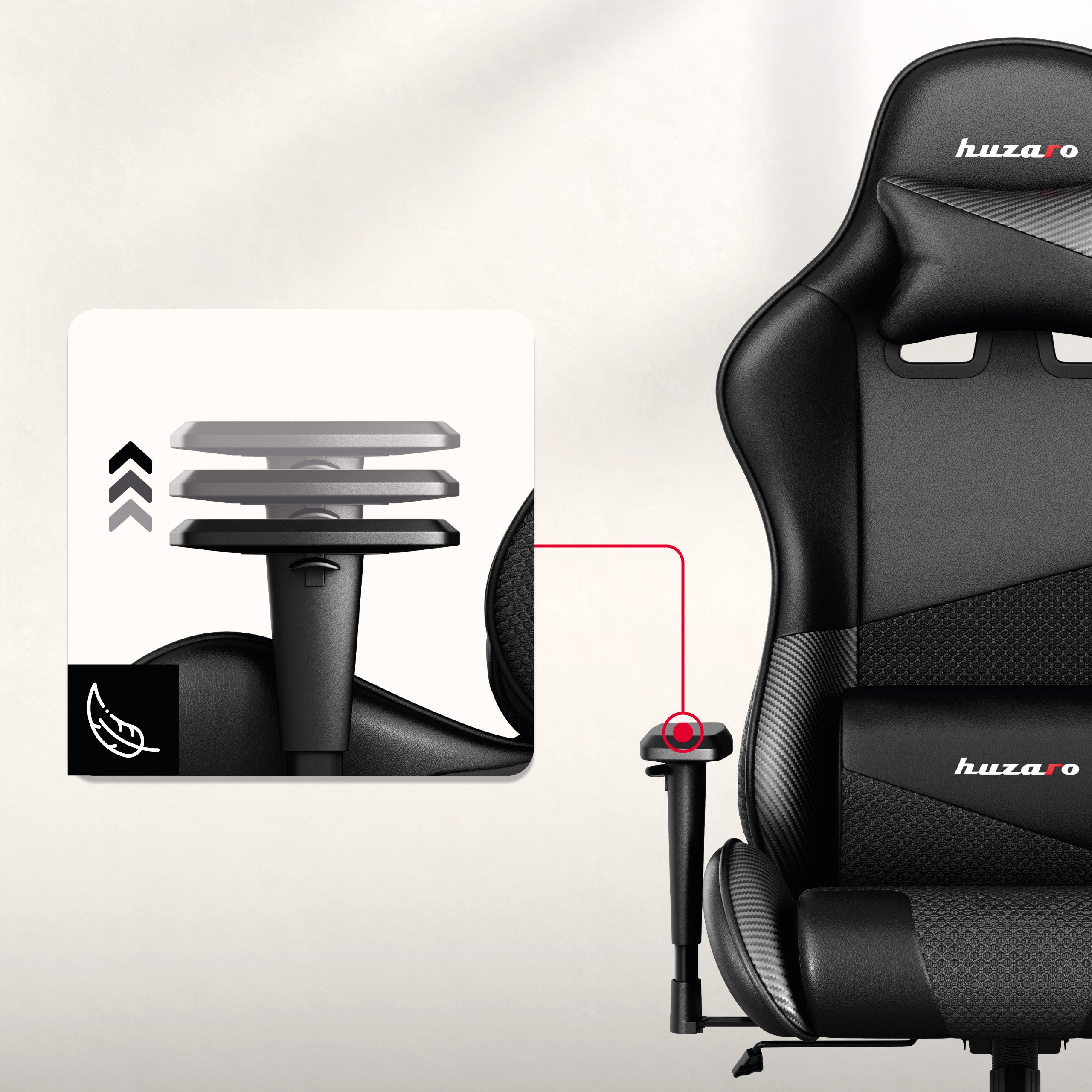 Anti-Rutsch-Armlehnen mit Höhenverstellung