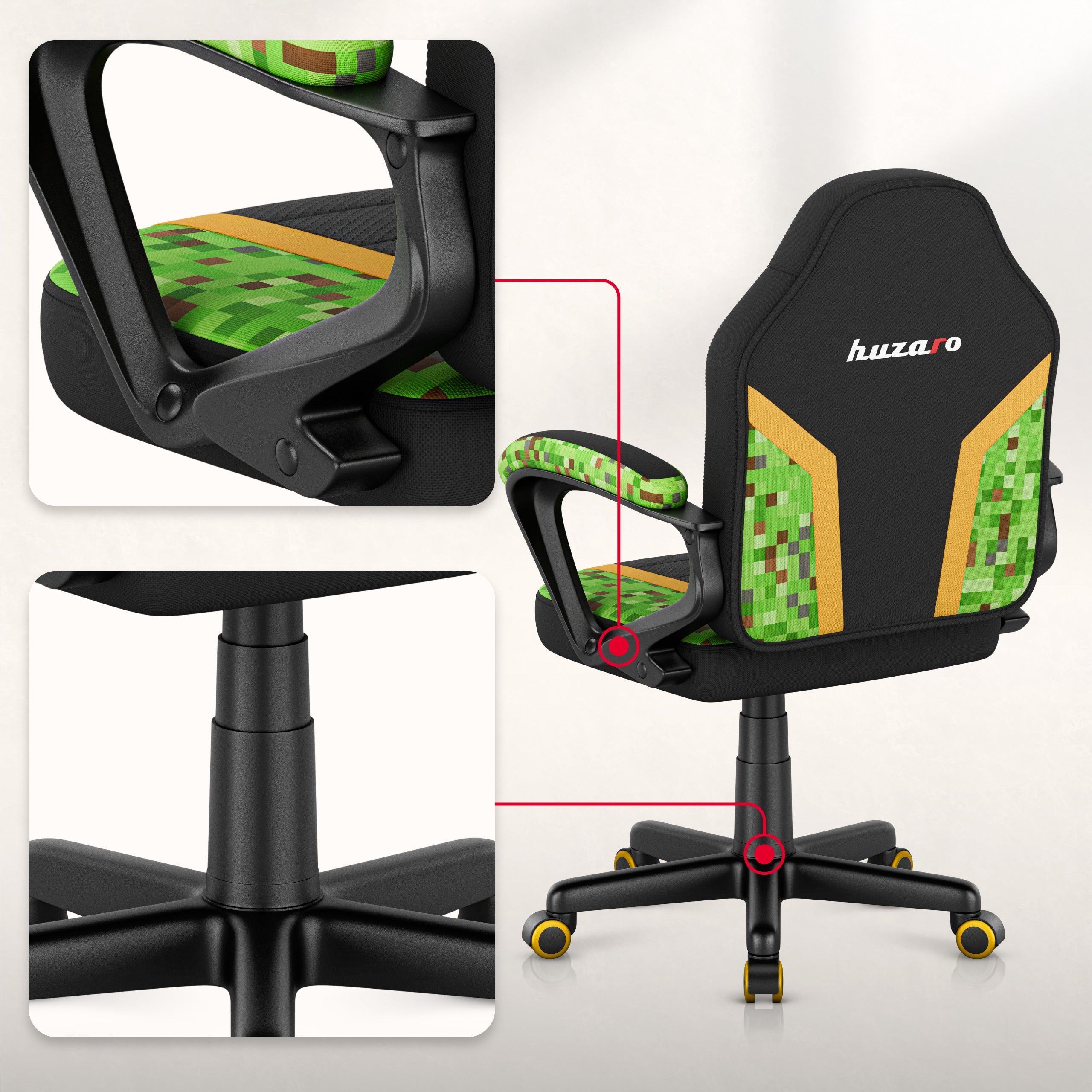 HUZARO RANGER 1.0 Pixel Mesh Gaming-Stuhl für Kinder