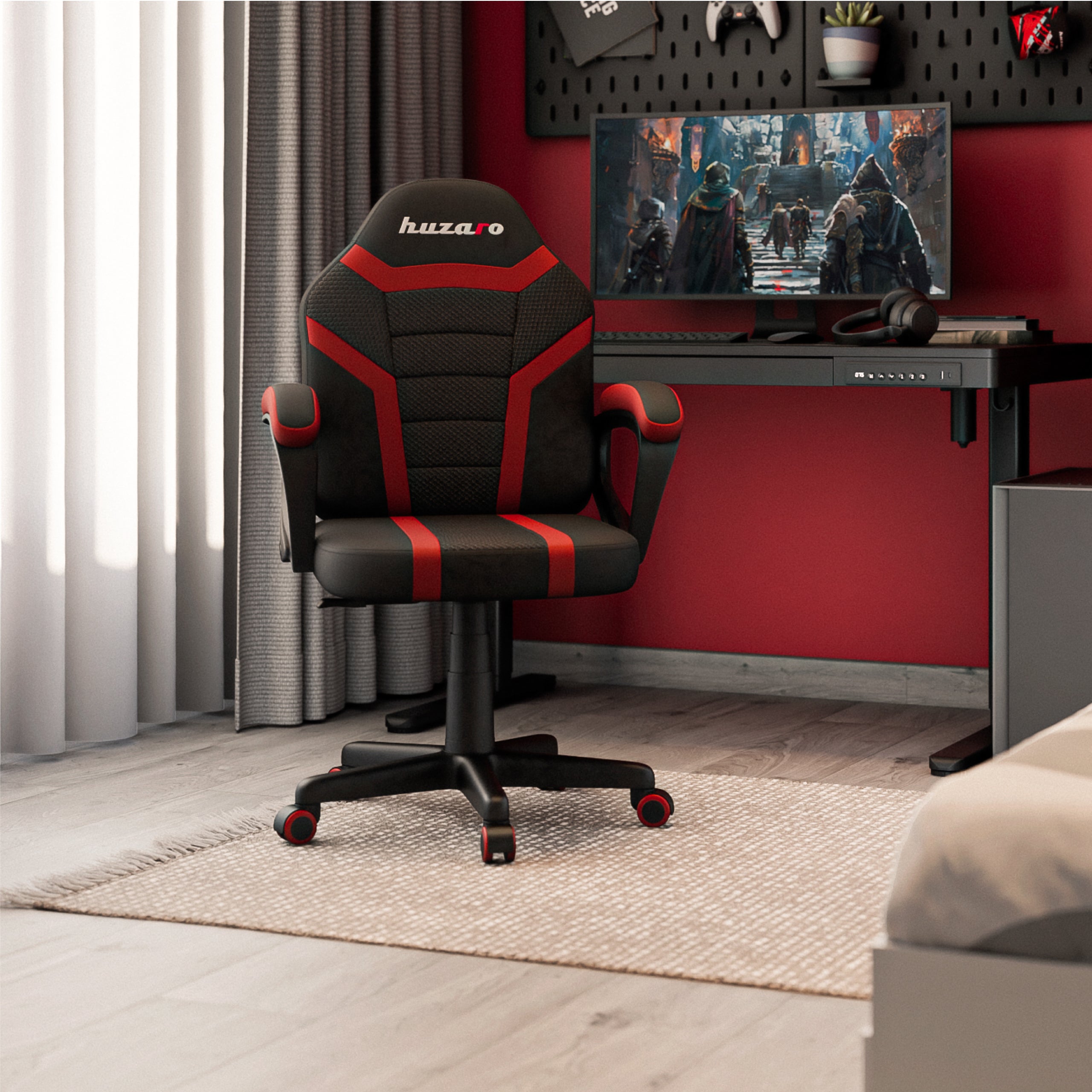 HUZARO RANGER 1.0 Rot Mesh Gaming-Stuhl für Kinder