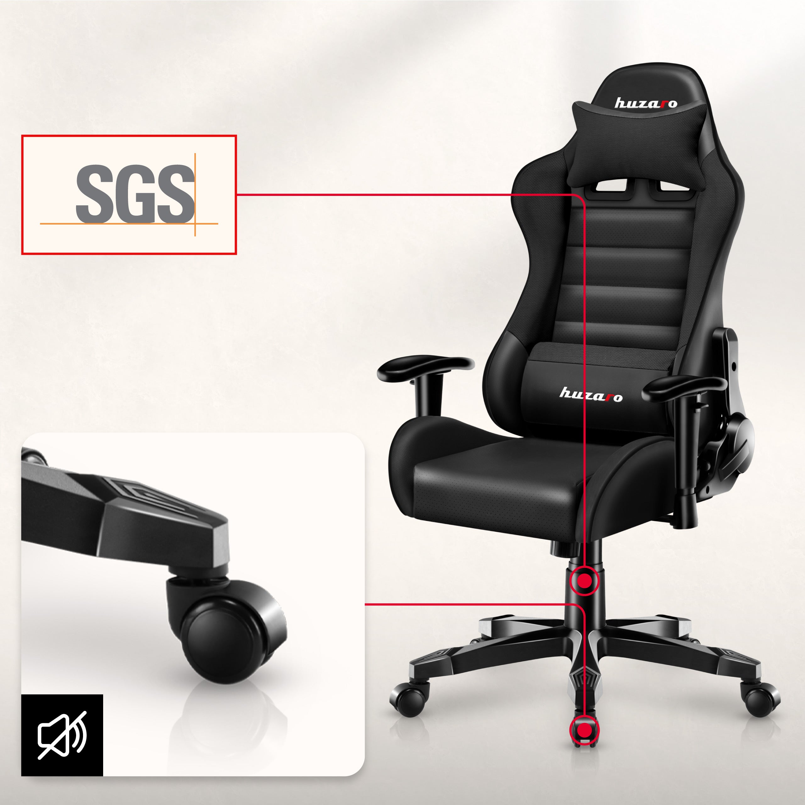 HUZARO RANGER 6.0 Schwarz Gaming-Stuhl für Kinder