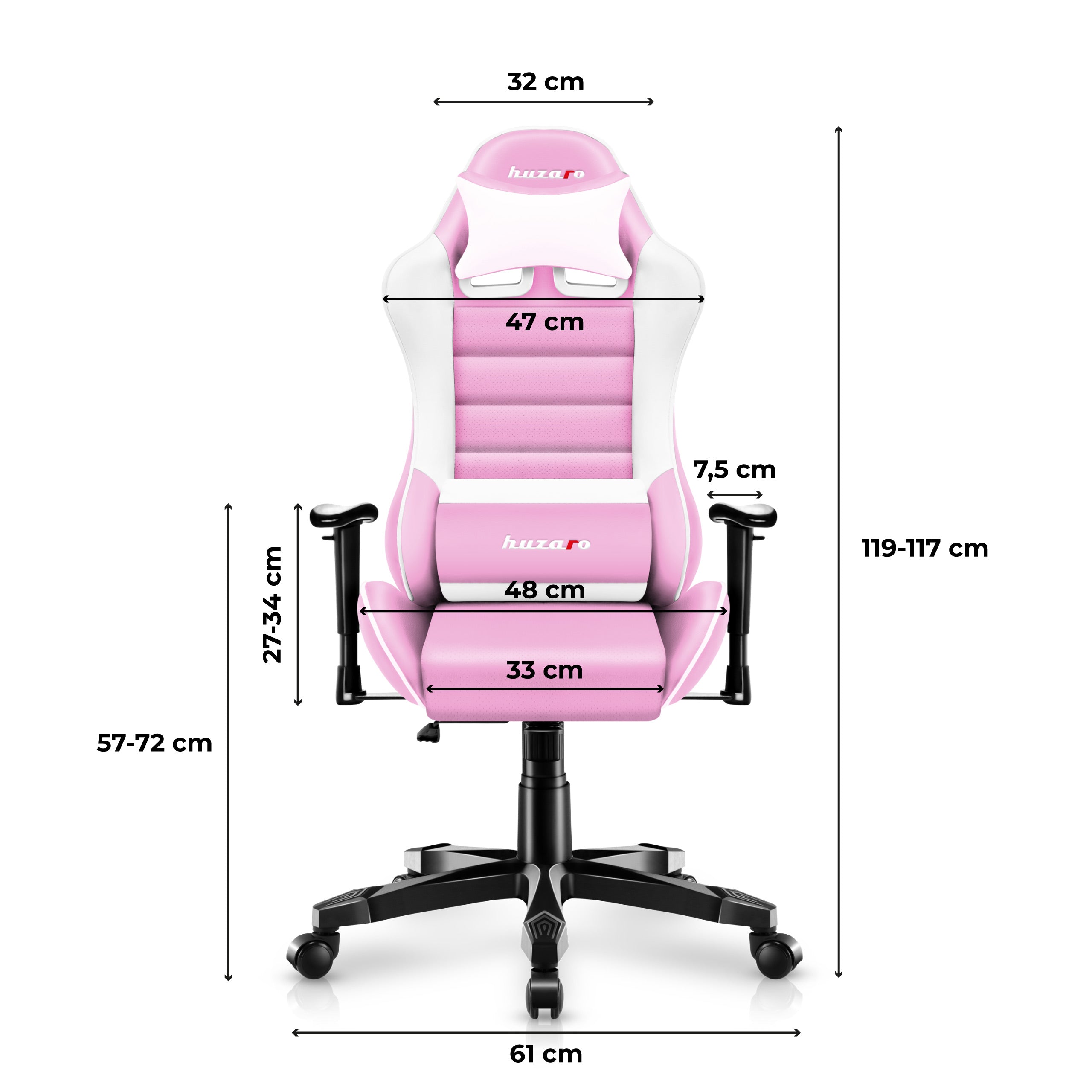 HUZARO RANGER 6.0 Rosa Gaming-Stuhl für Kinder