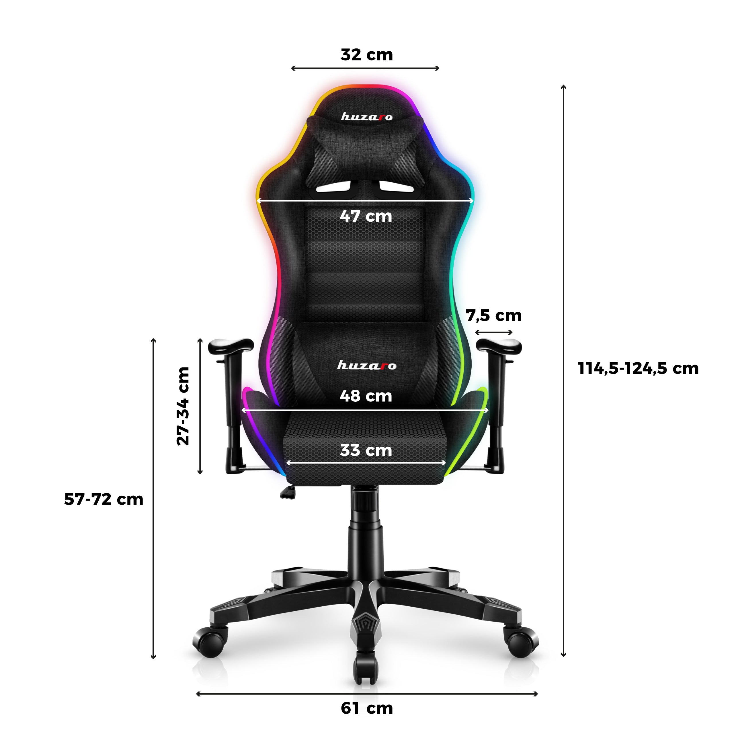 HUZARO RANGER 6.0 RGB LED Mesh Gaming-Stuhl für Kinder