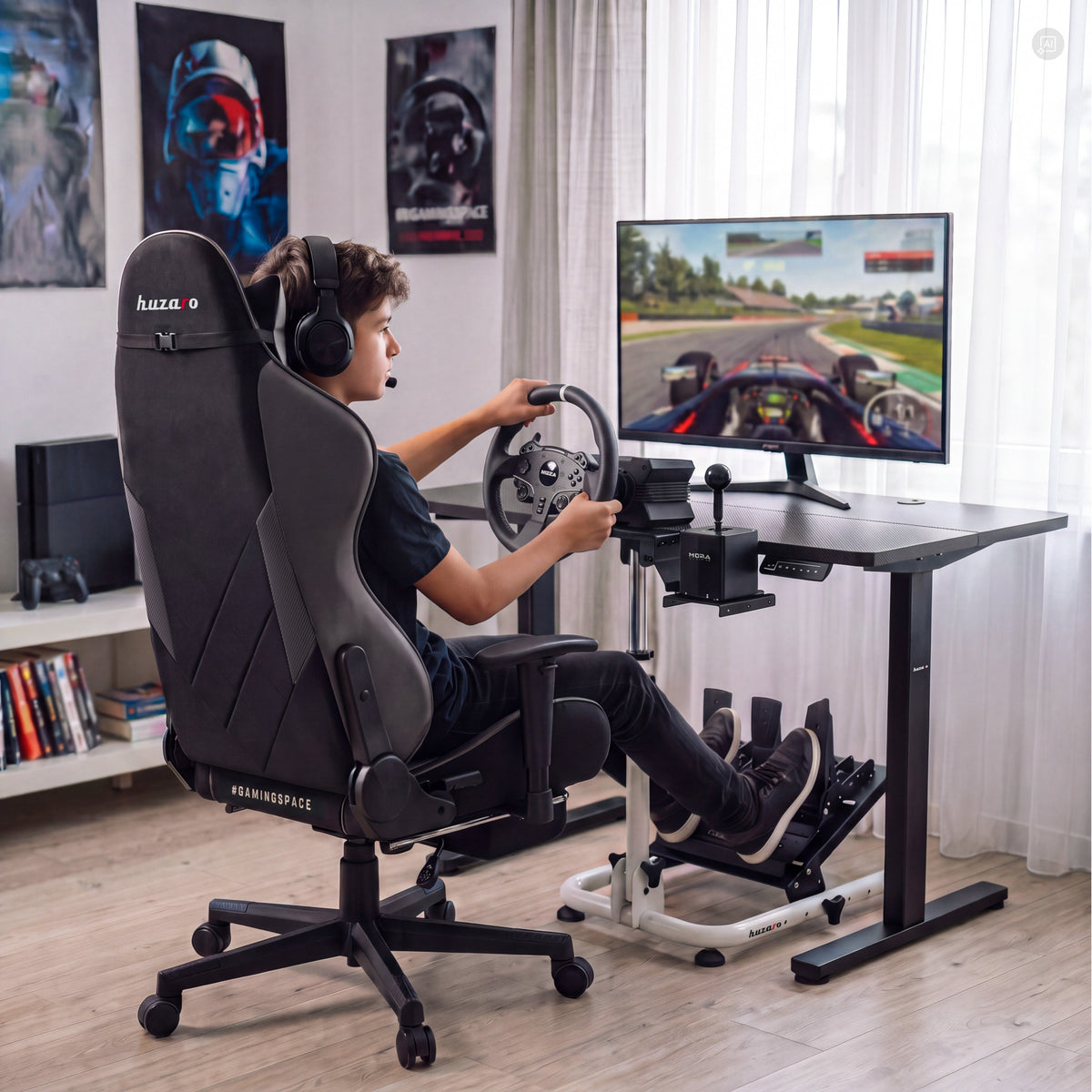 Stojak do kierownicy Huzaro Speed 2.0 White Sim racing