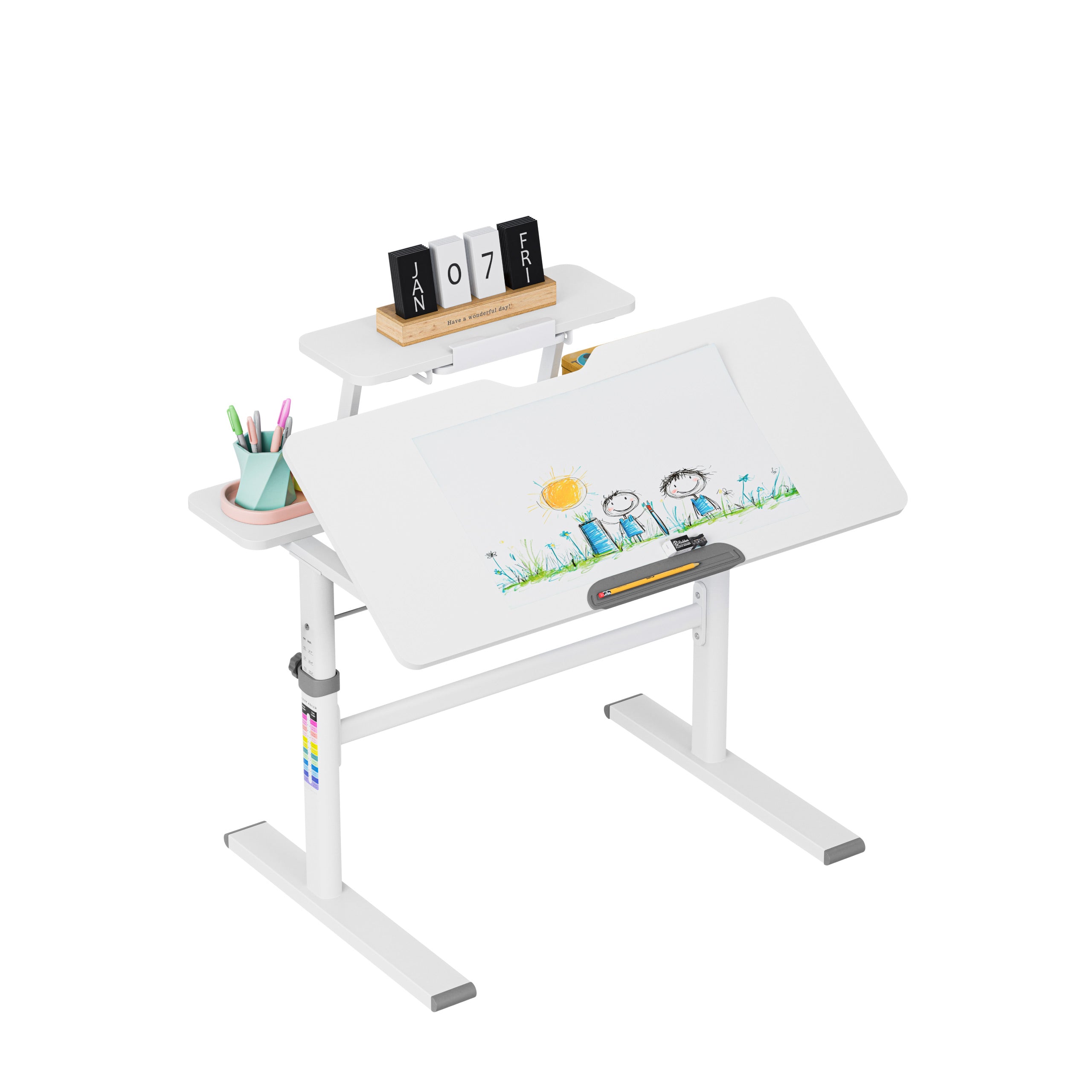 Höhenverstellbarer Kinderschreibtisch Mark Adler Study 3.7 Grey 90 cm