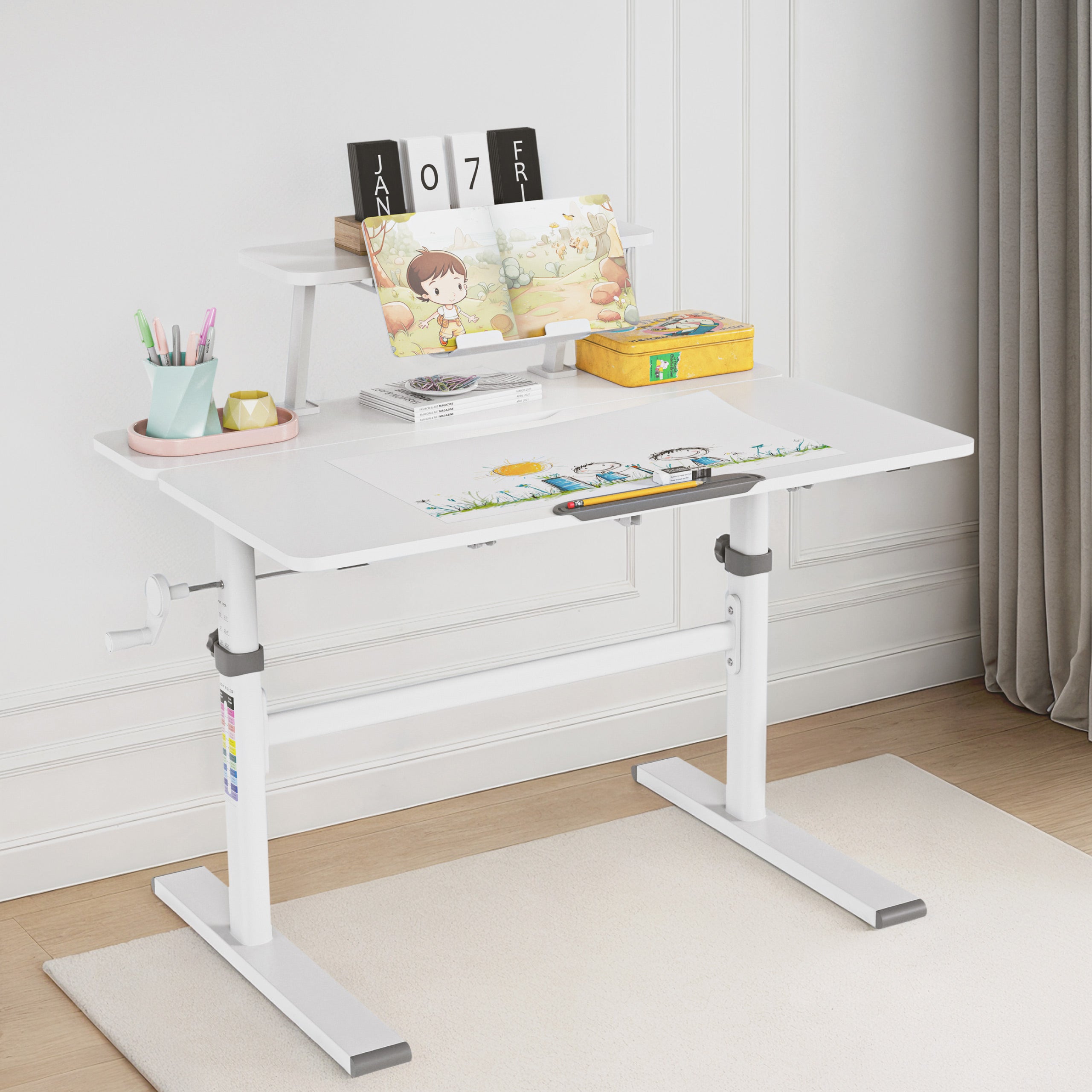 Höhenverstellbarer Kinderschreibtisch Mark Adler Study 3.7 Grey 90 cm