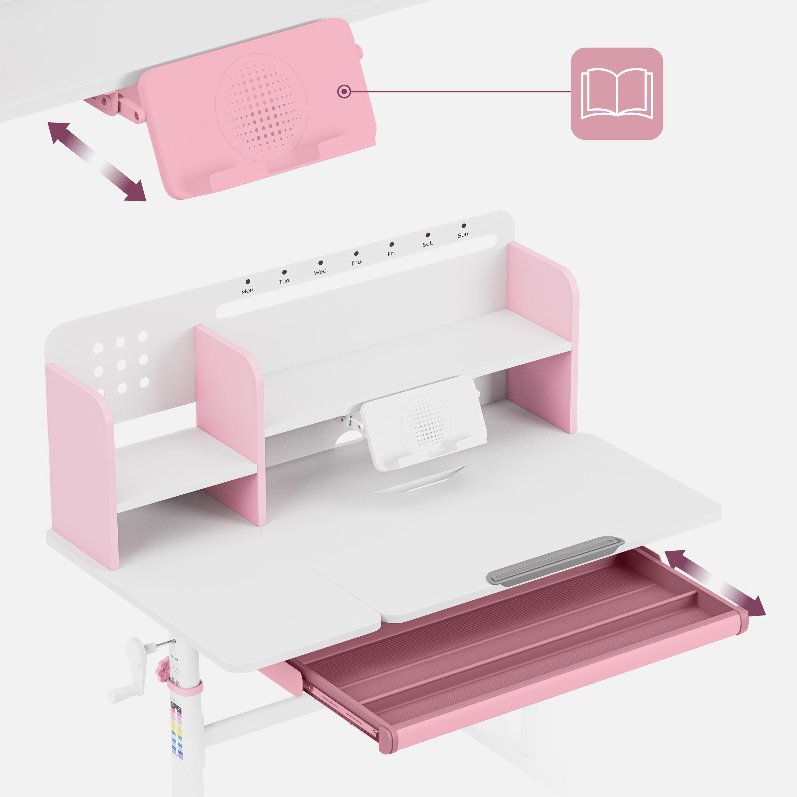 Kinderschreibtisch Mark Adler Study 5.7 Pink 100 cm
